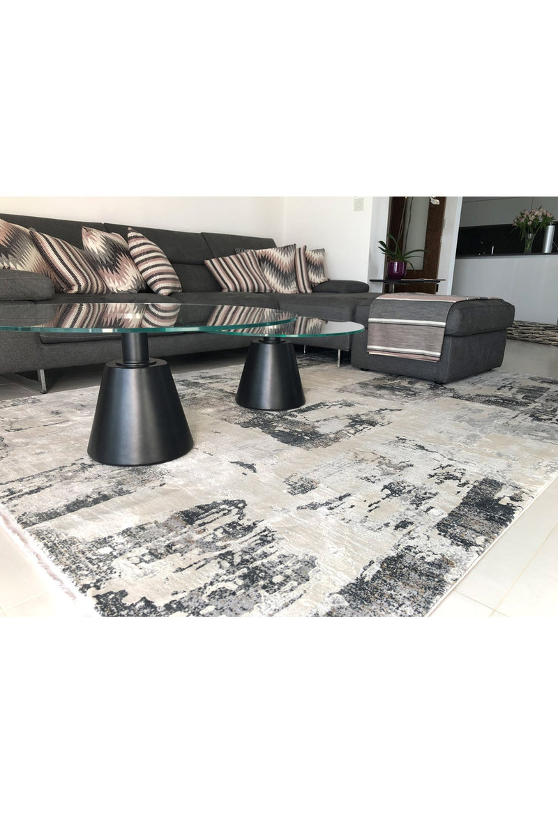 grey rug in living room 