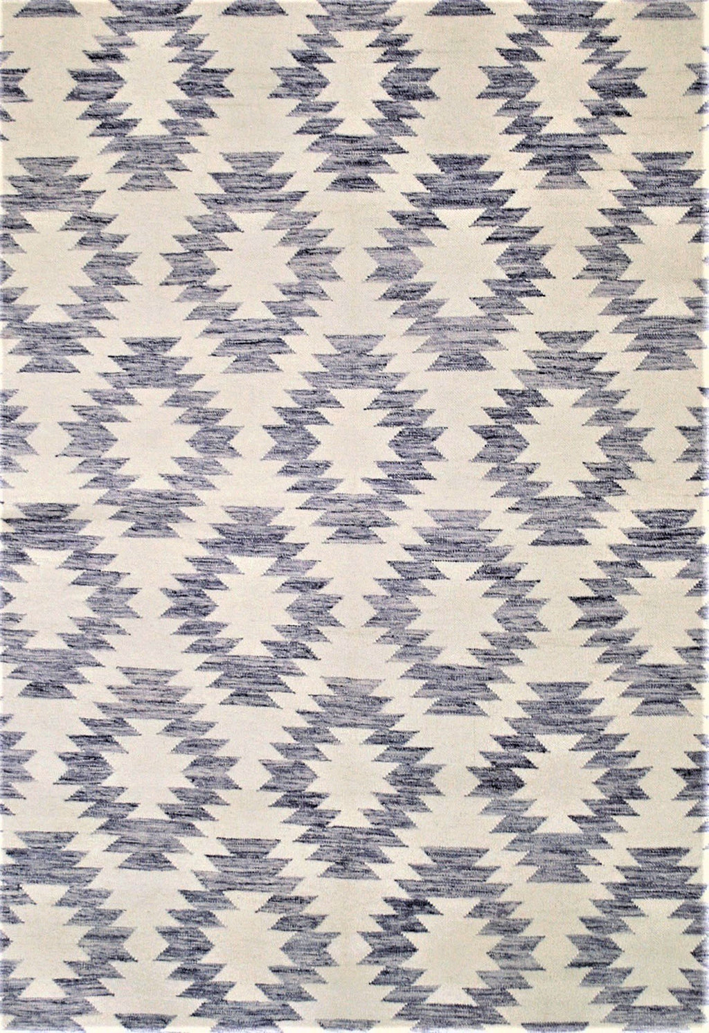 blue and cream geometric rug modern