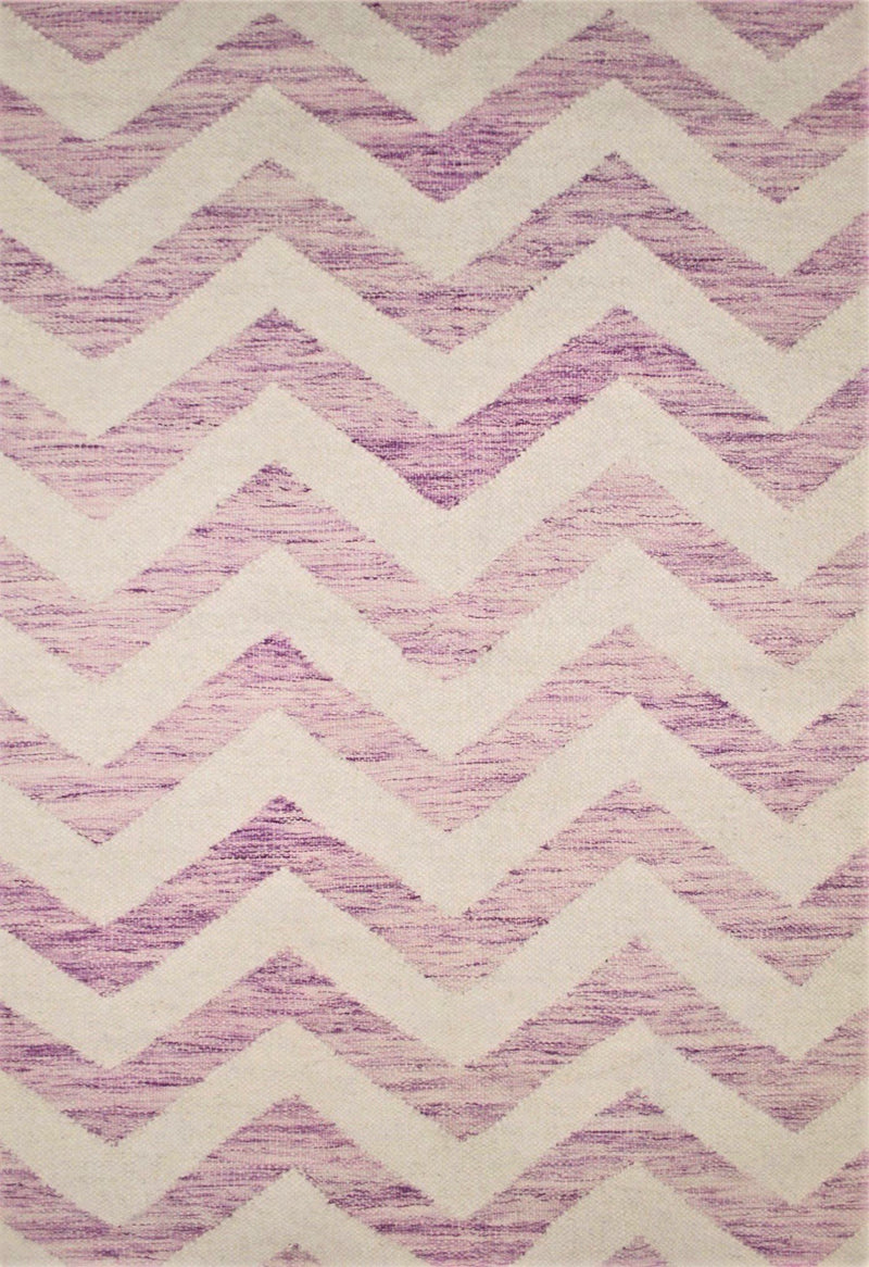 purple zig zag rug close up