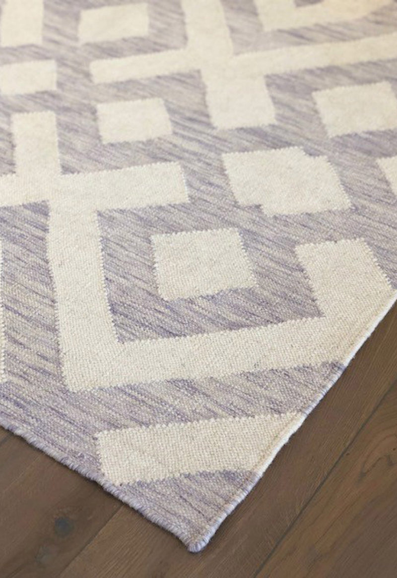 geometric rug corner