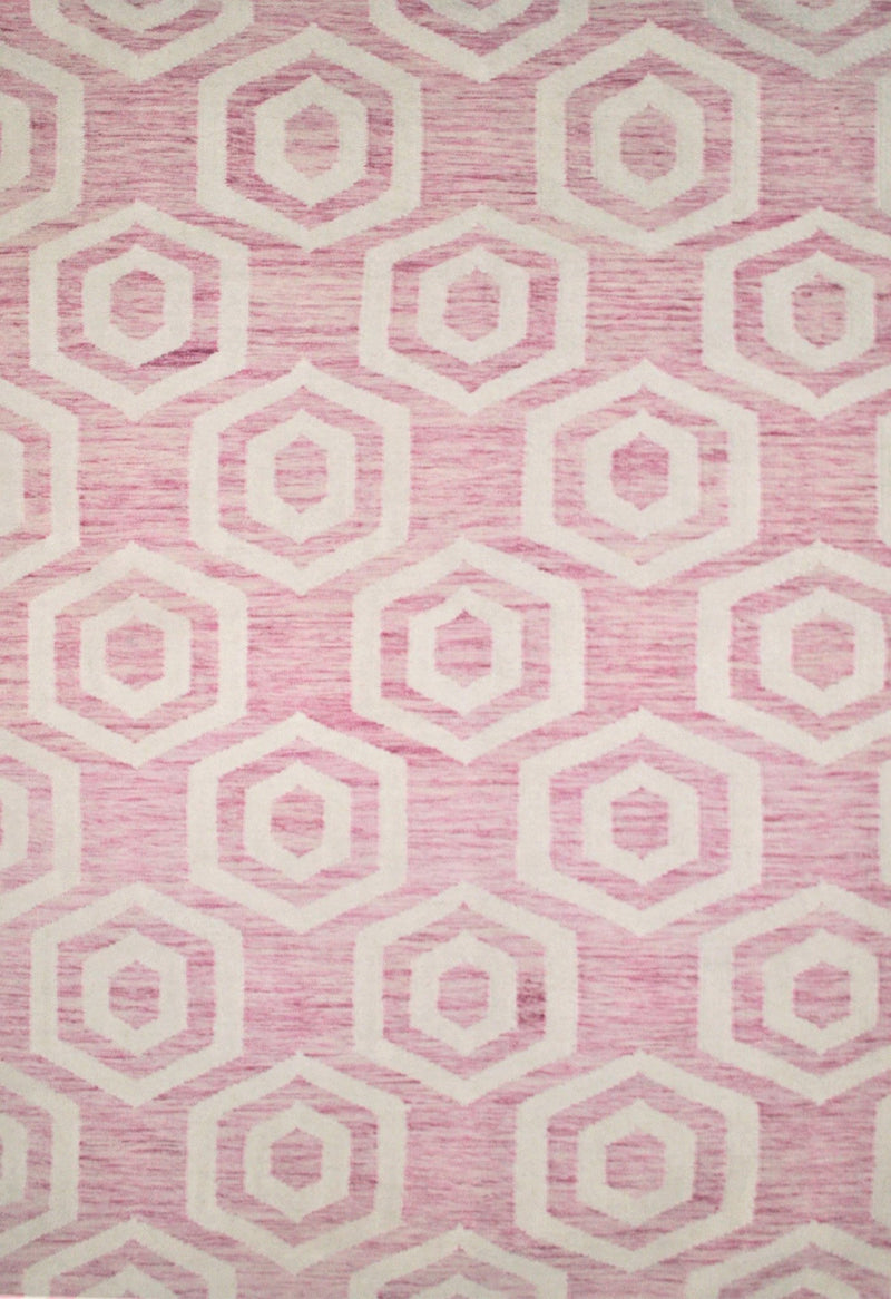 geometric pink rug