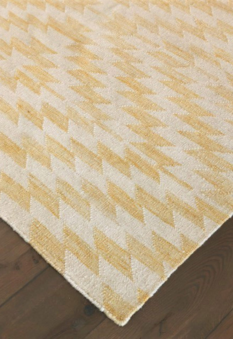 modern yellow rug corner
