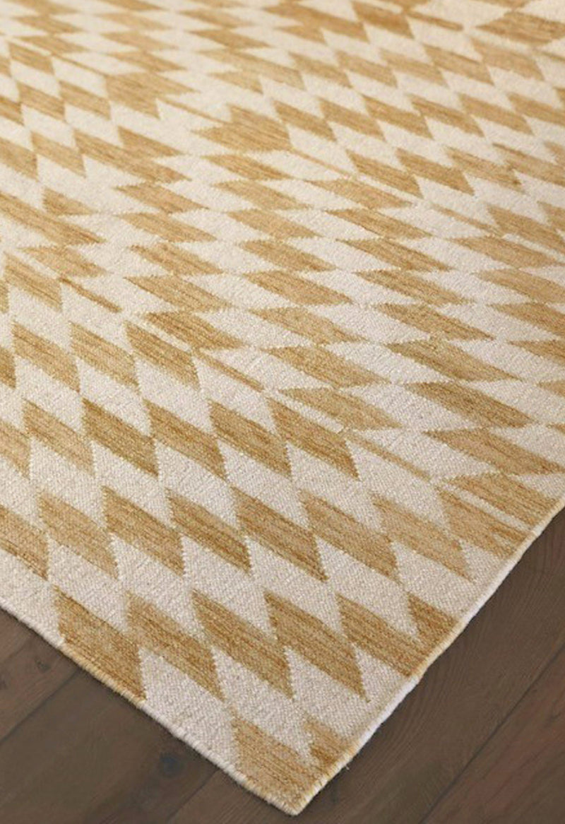 yellow rug corner geometric design