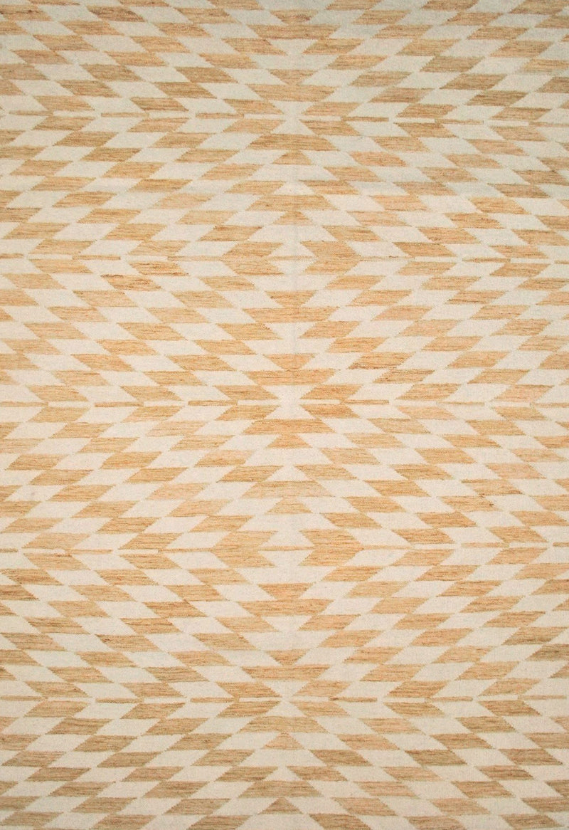 modern yellow rug with geometric design