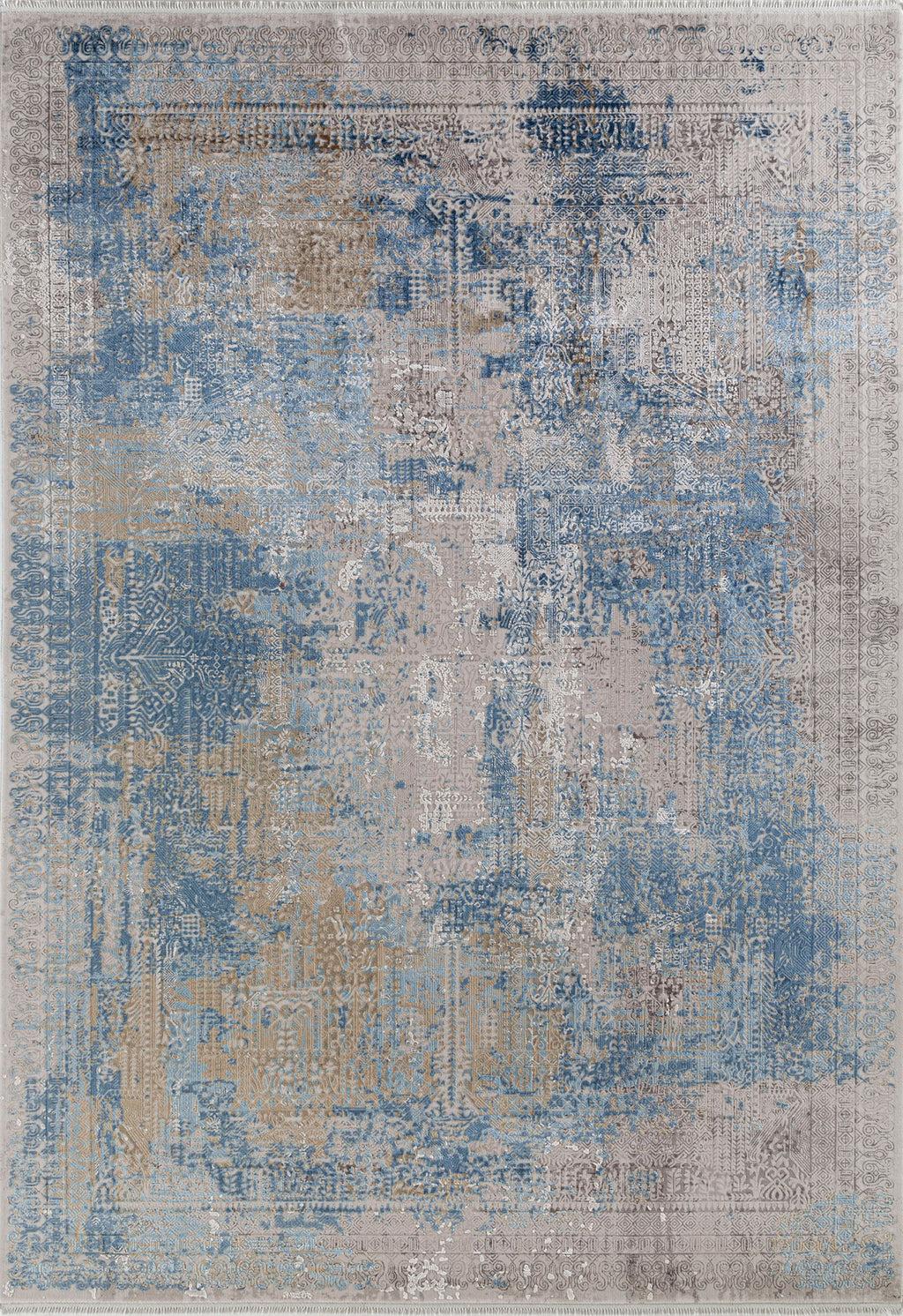 transitional blue rug